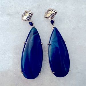 Vintage KS drop blue stone earrings